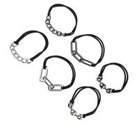 minkissy 6piezas Gomas Pelo Cintas Estilo Cadena Gomas Elásticas Pelo De Niña Accesorios De Aleación Galvanizada Para Coleta y Trenza