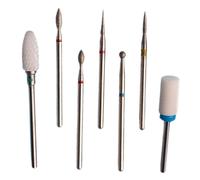 minkissy 7 Piezas Kit De Pulido De Uñas Lima De Uñas De Diamante Brocas De Cerámica Juego De Brocas De Carburo Pedacitos Del Removedor De La Cutícula De Uñas Pulidora Cuarzo Acrílico