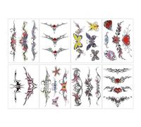 minkissy 8 Hojas Cubierta De Cicatriz Pegatinas Pegatinas De Uñas as Impermeables Temperatura Tatuajes Para Adultos as De Tatuajes Realistas Falsos Papel De