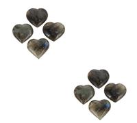 minkissy 8 Piezas Adornos de labradorita decoración piedras delicadas amor decoraciones en forma de corazón ornamento piedras preciosas para equilibrar el corazón para sanar