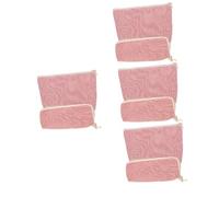 minkissy 8 Piezas Bolsa De Almacenamiento De Viaje Estuche De Almacenamiento De Maquillaje Bolsa De Cosméticos Estuche Cosmético Bolsa De Maquillaje a Rayas Neceser De Viaje Poliéster Rojo