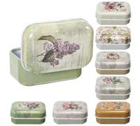 minkissy 8 Piezas Caja Organizadora De Hojalata Con Tapa Retro Vintage DiseñO Floral Para Almacenamiento De Joyas Y Accesorios Caja Decorativa Multicolor 2.36 x 1.57 x 0.98 pulgadas