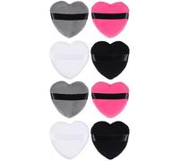 minkissy 8 Piezas Soplo Seco En Forma De Corazón Almohadillas Faciales Reutilizables Orgánicas Soplo De Polvo Facial Soplo De Polvo Seco Soplo De Polvo De Base Soplo De Polvo Esponja