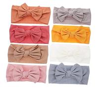 minkissy 8piezas Accesorios Para Cabello Diademas Para Recién Nacidos Turbantes Suaves Para Bebés Decorados Bandas Anchas