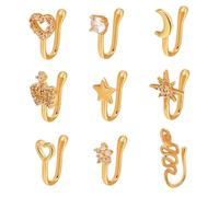 minkissy 9 Piezas Anillo No Perforante para Mujer y Niña Joyería de Cobre Durable Clip Decorativo Creativo con Diseño de y para Mostrar Personalidad