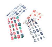 minkissy 96piezas Uñas Postizas De Cobertura Completa Unidades Diseño Navideño Parches Adhesivos