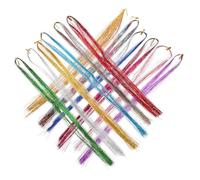 minkissy Accesorios Cabello De Seda De Colores Kit De Extensiones De Espumillón Con Purpurina Para Fiestas De Halloween y Nochebuena Incluye Mechones De Espumillón Brillante