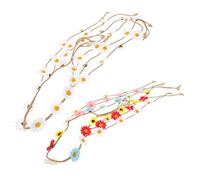 minkissy Accesorios Para El Cabello De Mujer 2 Piezas Diadema De Flores Estilo Hippie Diadema De Margaritas Decoración Floral Para El Cabello Para Damas