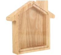 minkissy Alcancía de Madera con Forma de Casa Transparente Hucha Creativa para Decoración de Escritorio Caja de Ahorro con Gran Capacidad para Monedas y Billetes Regalo Original para Hogar