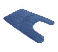 minkissy Alfombrilla para Baño en Forma de U 50x80 Cm, Cojín Antideslizante de Coral de Felpa Memoria, Absorbente y Elástica, Color Azul Marino para Suelo de Inodoro Doméstico
