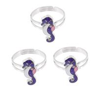 minkissy Anillo De 3 Piezas Descolorido Por La Temperatura Anillo De Aleación De Zinc Joyería Del Estado De Ánimo