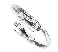 minkissy Anillo De Abrazo Para Mujer Anillo De Compromiso Abierto Ajustable Obsequio De Cumpleaños Único Bisutería De Plata Para Adolescentes