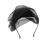 minkissy Banda De Malla De Malla Diadema Aro Del Cabello De Fiesta Tocado De Velo De Accesorios Para El Cabello Fascinator Aro De Pelo Nupcial Diadema De Black Plástico De