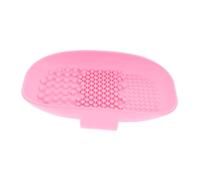 minkissy Bandeja De Limpieza Organizador De Brochas De Maquillaje Con Tapa Limpiador De Maquillaje Hendedura Tecnicas Fregar Manejar Estera Bol Hacer Esponjas Cerda Rosa Gel De Sílice