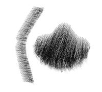 minkissy Barba Postiza Masculina Kit De Barba Disfraz De Bigote De Barba Bigote Falso Barba Blanca Falsa Peine De Barba para Hombres Bigotes Falsos Ceja Falsa Black Hebras De Cabello
