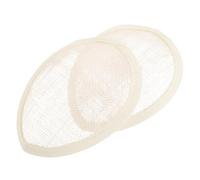 minkissy Base para Tocado de Lino Malla Transpirable, Forma de Lágrima, 10,4 X 13,7 Cm, Color Beige, 2 Unidades, Accesorios para Sombreros de Fiesta, Adecuado para Bodas, Iglesias y