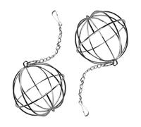 minkissy Bola de Alimentación para Conejos y Cobayas, Soporte Colgante de Acero Inoxidable Antioxidante, 2 Piezas, Comedero para Heno y Alfalfa en Jaula, Accesorio para Jaula Interior