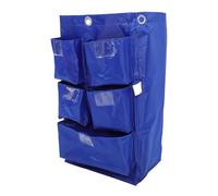 minkissy Bolsa de Almacenamiento para Carrito de Limpieza de Tela Oxford Azul 5 Bolsillos, Bolsa Recolectora de Basura para Carro de Limpieza y Suministros Industriales