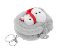 minkissy Bolsa de Llaves de Muñeco de Monedero de Peluche Mini Bolsito Kawaii para Mujeres Billetera de Peluche Portátil para Decoración de Fiesta de Navidad