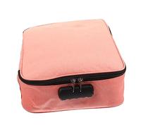 minkissy Bolsa Ignífuga para Documentos Multicapa de Tela Plegable Cierre de Seguridad, Color Rosa, Gran Capacidad, Organizador Portátil para Viaje, Oficina y Escuela