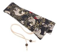 minkissy Bolsa Portátil para Baquetas 2-3 Pares Doble Capa de Tela de Algodón Diseño Ligero y Colorido Patrón de Pez Koi Soporte Compacto para Almacenamiento y Viaje de Palillos de