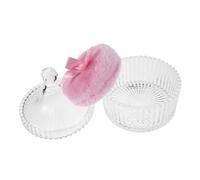 minkissy Borla de Polvo Corporal Extragrande y 1 Unidad 90x30 Mm Felpa Rosa con Lazo para Maquillaje Mujeres Uso Facial y Corporal con Frasco de Vidrio