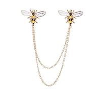 minkissy Broche De Mujer Elegante Dorado Diseño De Abeja y Borlas, Accesorio De Moda Para Camisa y Traje, Compatible Para Fiestas y Uso Diario, Estilo Sencillo, Acabado Metálico