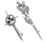 minkissy Broche Vintage de Flor Escocesa en Aleación 2 Piezas D-79 D-92 Imperdibles para Ropa Mujer Broches para Boda y Accesorios Elegantes