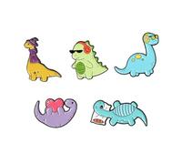 minkissy Broches De Dinosaurio Coloridos y Divertidos De Aleación Esmaltada, Juegos De 5 Piezas Para Mujer, Accesorios De Dibujos Animados Para Ropa, Diseño Compacto y Ligero Para Uso Diario