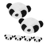 minkissy Broches de Panda de Peluche para Niña, Accesorio Decorativo de Dibujos Animados, 6 Piezas, Material Suave de Felpa, Diseño Colorido y Compacto para Ropa y Mochila