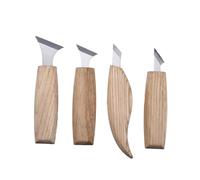 minkissy Cabezal de Corte de Aleación de Cromo-vanadio para Tallar Madera, Cincel Manual Tipo 2, Herramienta de Carpintero Mango de Madera Pulida, Kit Profesional para Gubias de Tallado