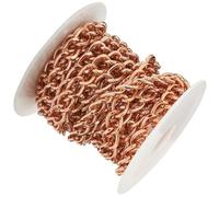 minkissy Cadena de Aluminio Rosa Dorado para Hacer Joyas, 3 Metros por Rollo, Accesorio para Pulsera, Collar y Bolso Diy, Cadena Colgante para Manualidades y Bisutería Artesanal