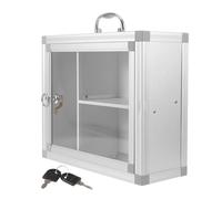 minkissy Caja de Medicinas de Pared Multifuncional Compartimentos Integrados, Aleación y Acrílico, para Centros Comunitarios y Gestión de Objetos Perdidos