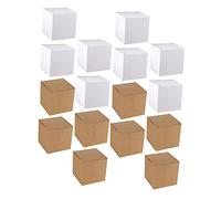 minkissy Caja de Papel Cuadrada Caja de Papel Kraft para Dulces Galletas Artículos Pequeños Cajas Kraft Tapas para Regalar