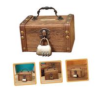 minkissy Caja de Retro con Cerradura de Combinación Cofre del para Almacenamiento de Joyas y Objetos Pequeño Estuche para Guardar para Fiestas Temáticas y Decoración Vintage