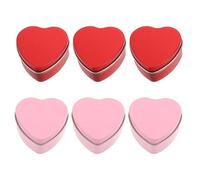minkissy Cajas de Lata con Forma de Corazón 6 Piezas Cajas Metálicas Mate Rojas y Rosas 60x59x27 Mm Contenedores para Dulces San Valentín para Regalos y Recuerdos