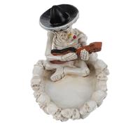 minkissy Cenicero y Uso Prolongado de Resina Forma de Calavera Accesorio Duradero Diseño Único para Fiestas de Halloween para Decoración de Mesa y Exterior
