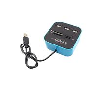 minkissy Centro De Lectores De Tarjetas Lector y Concentrador USB De Puertos con Lector De Memoria Externa De Alta Capacidad para Uso Doméstico y Oficina