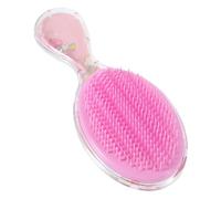 minkissy Cepillo Pequeño para Niñas con Diseño Transparente Ovalado Desenredante y Portátil para Viaje Masaje Capilar para Cabello y Mojado para Cuidado Infantil Diaria