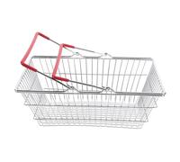 minkissy Cesta de Infantil de Hierro Mini Cesta Organizador para Alimentos para Almacenamiento con Manijas Roja Grande