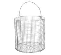 minkissy Cesta de Lavado Redonda de Acero Inoxidable Sistema de Drenaje para Limpieza Ultrasónica de Piezas Metálicas en Talleres y Laboratorios