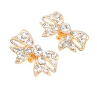 minkissy Clips para Zapatos Gemas de Imitación Plateados para Mujer, Hebilla Desmontable Lazo, Accesorios para Tacones Altos y Zapatos de Vestir, 1 Par, Ideales para Bodas y Eventos