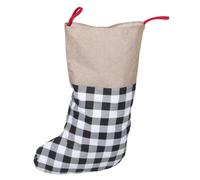 minkissy Colección de Calcetines navideños, calcetín a Cuadros Blancos y | 34,2 x 16,9 pulgadas, grande, para envolver regalos, bolsa colgante navideña para repisa, puerta, escalera, pared, árbol de