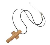 minkissy Collar de Madera Tallado a Mano Colgante de Cruz Accesorio Espiritual para Hombre y Mujer Collar Religioso para Iglesia y Pascua Cordón Cómodo y Ligero