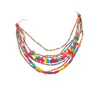 minkissy Collar Étnico para Mujer con Cuentas de Madera Coloridas Estilo Bohemio Vintage Exagerado Hecho Mano Joyería Africana Llamativa para Fiestas y Diario