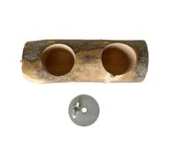 minkissy Comedero para Pájaros de Madera de Manzano, Fijación de Tornillo Grande, Soporte Integrado para Jaula, Resistente a Mordeduras y Salpicaduras, Porta Comida para Loros y Accesorios