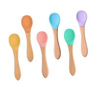 minkissy Cucharas para Bebés 6piezas Cucharas de Alimentación para Arroz Suave sin Prácticas para Comer Colores Brillantes