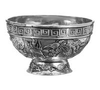 minkissy Cuenco de Adoración Budista de Plata Tibetana Diseño Vintage de Dragón y Fénix, Adecuado para Templo Budista y Decoración del Hogar