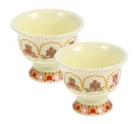 minkissy Cuenco de Cerámica para Ofrendas 2 Piezas Pequeño sin Mecha, Vaso de Agua y Arroz para Templo, Decoración del Hogar y Espiritualidad, Resistente Superficie Gruesa