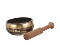minkissy Cuenco Tibetano De Meditación De Cobre 8 Cm Con Varilla De Madera 2 Cm, Accesorio Para Yoga y Relajación, Instrumento Sonoro Decorativo Para Mindfulness y Alivio Del Estrés